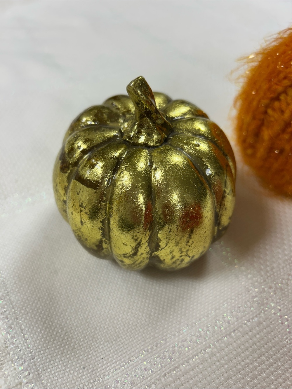 Handcrafted Orange & Brown Knit Pumpkin  - seasonal pumpkin set image 3